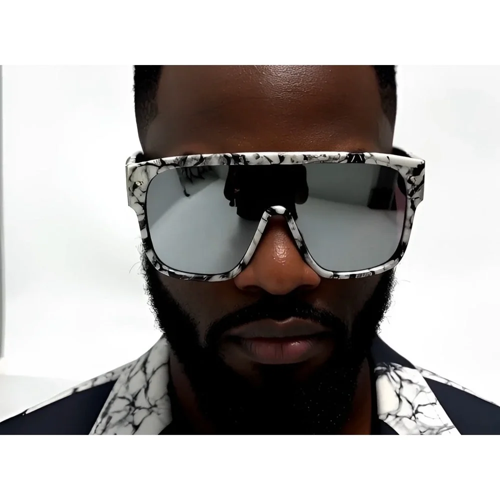 Oversized Sunglasses Men Outdoor Fancy Miami Beach Shades Hip Hop Stylish Lentes